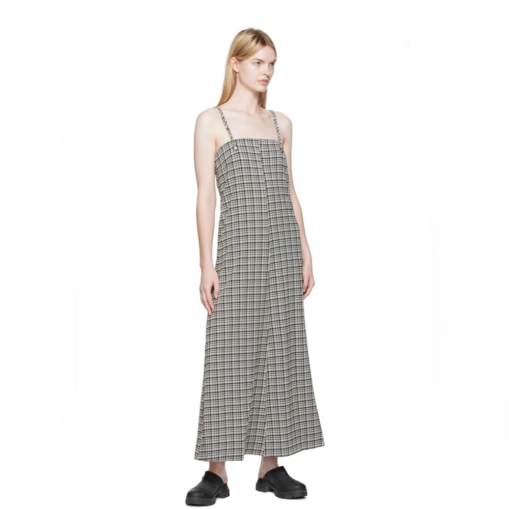Ganni Seersucker Midi Dress